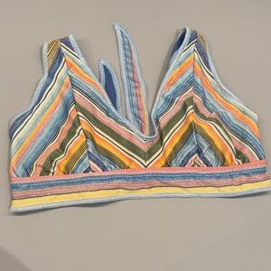 BECCA Multicolor Striped Bikini Top